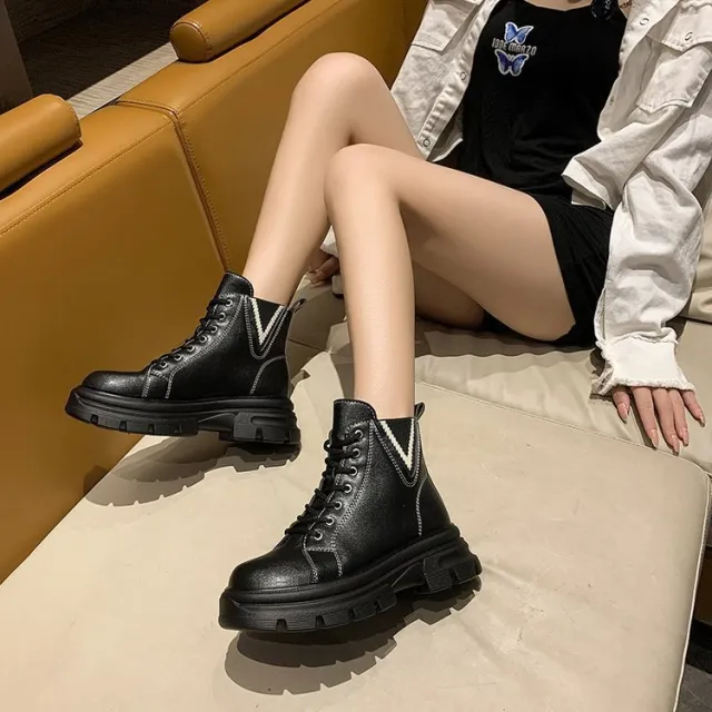 Autumn Autumn Shoes Martin Boots Autumn Thick Soled Casual Sports Sneakers Black - Shop at LoveMi