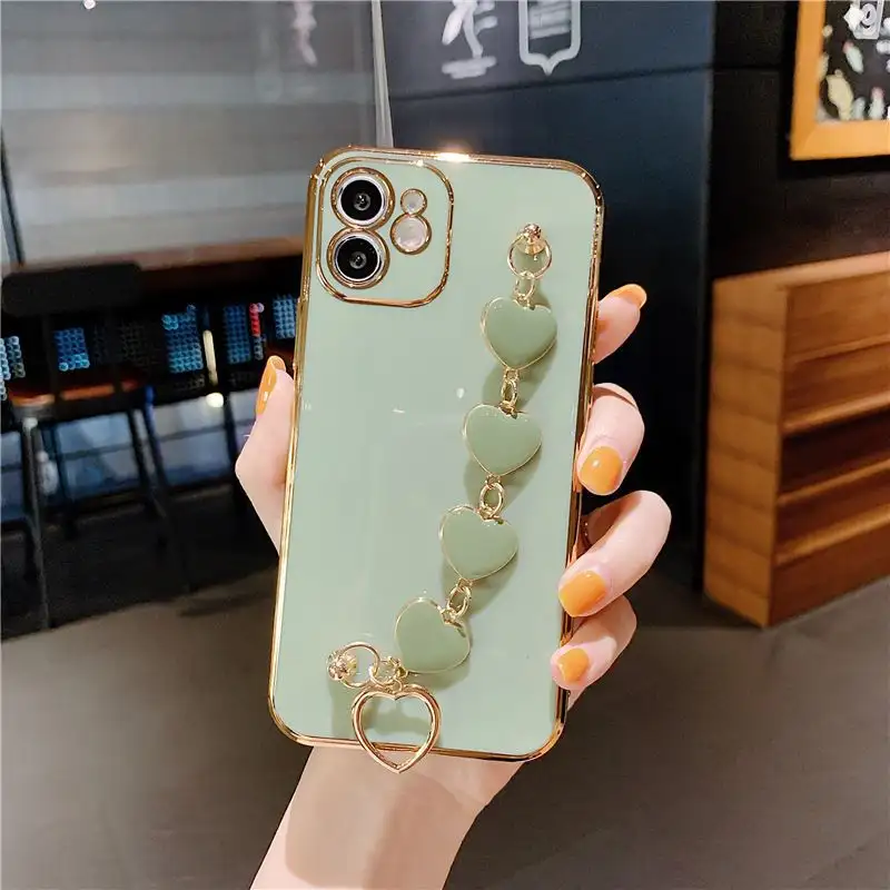 Fashion Electroplating Bracelet Silicone Protective Phone Case