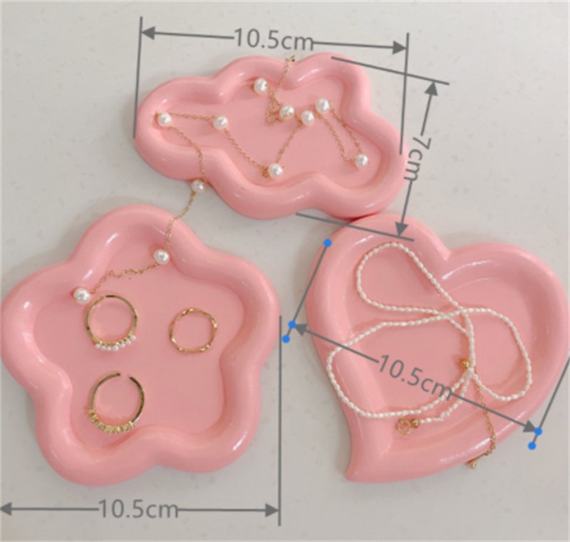 Title 10, Ins Cute Heart-shaped Jewelry Dish Storage Tray