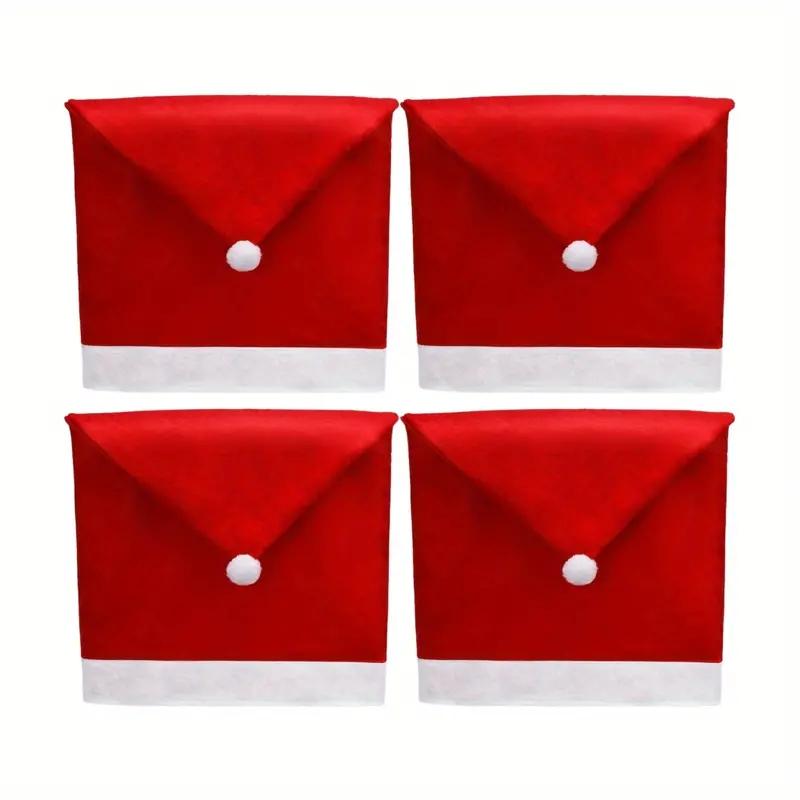Christmas Chair Covers Santa Hat Chair Covers Christmas Chair Back Covers 4Pcs - Shop at LoveMi