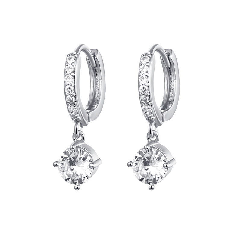 Fashion Crescent Full Diamond Zircon Earrings