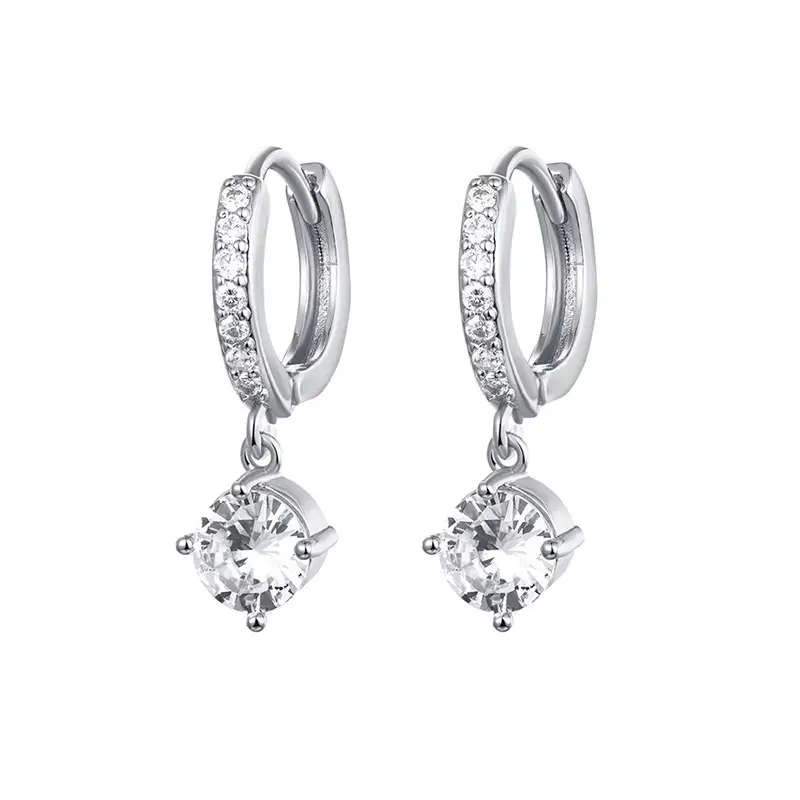 Fashion Crescent Full Diamond Zircon Earrings
