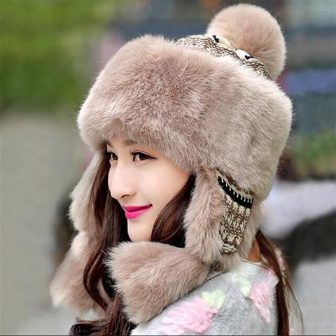 Mongolian Princess Girl Cute Winter Warm Thickened Ear Protection Hat Khaki - Shop at LoveMi