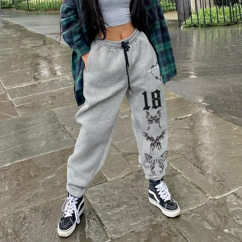 New European And American Fashion Print Casual Drawstring Pants