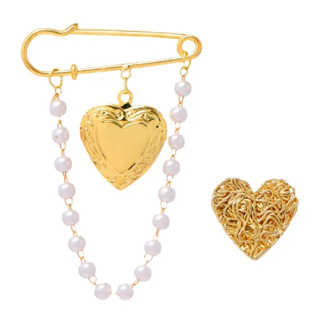 Japanese And Korean Style Fashion High Cold Temperament Lovely Peach Heart Pin Gold - Shop at LoveMi