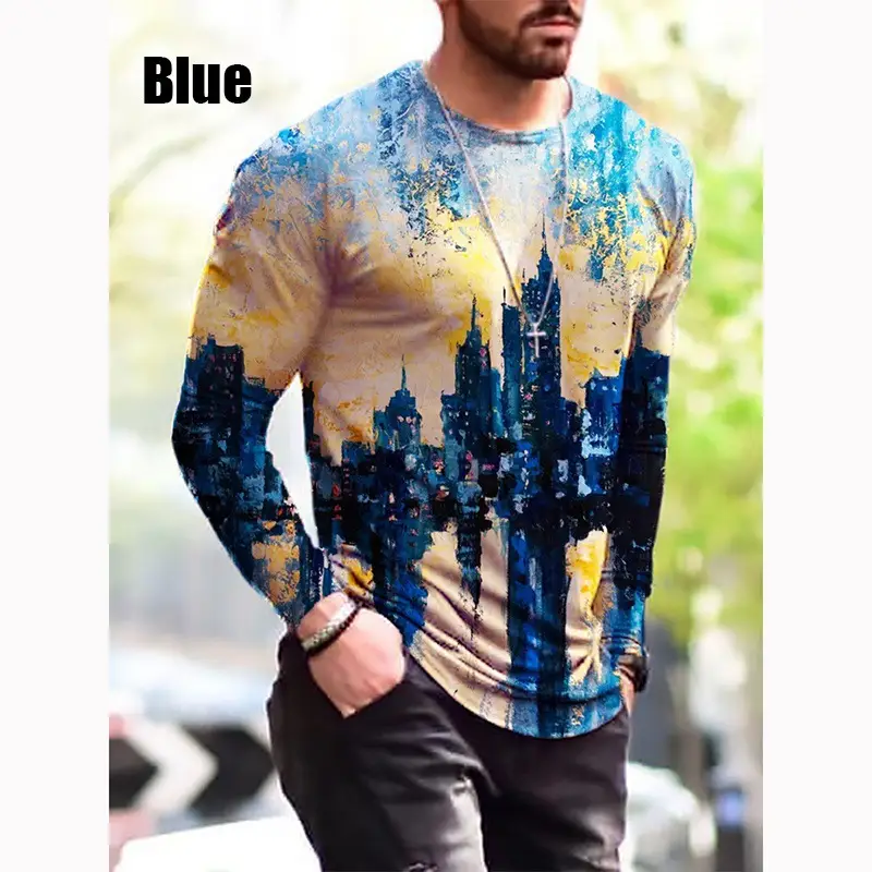 Printed Simple Men's Long Sleeve T-shirt