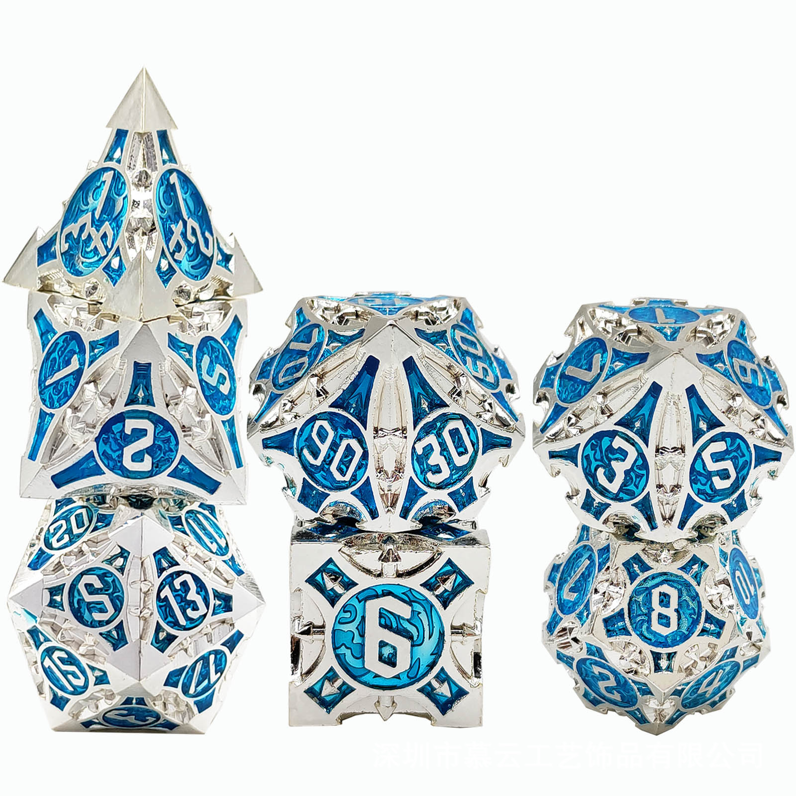 Metal Dice COC Running Group Multi-faceted Set (Red copper