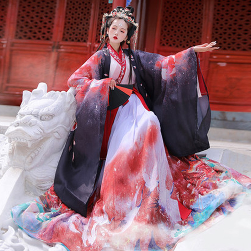 Elegant Spring And Autumn Antique Collared Waist-length Skirt Chinese Style Super Fairy