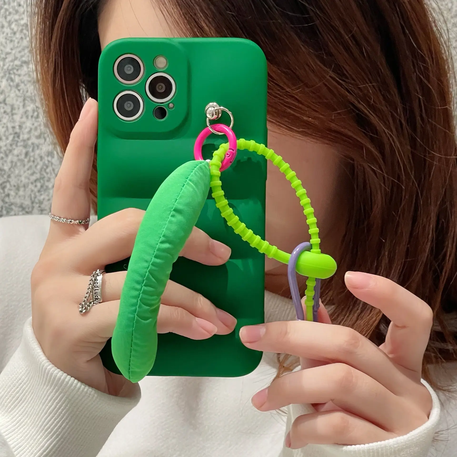 Cotton Jacket Wrist Strap Mobile Phone Case