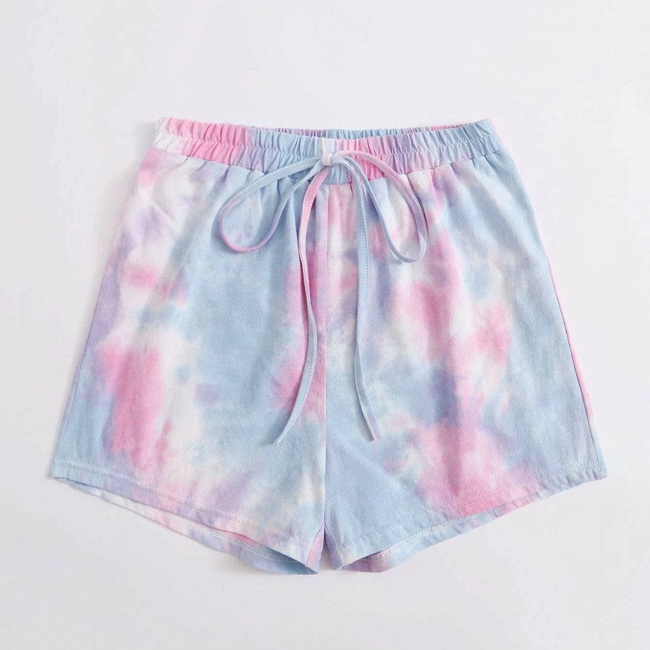Fashionable Smudge Elastic Waist Casual Shorts