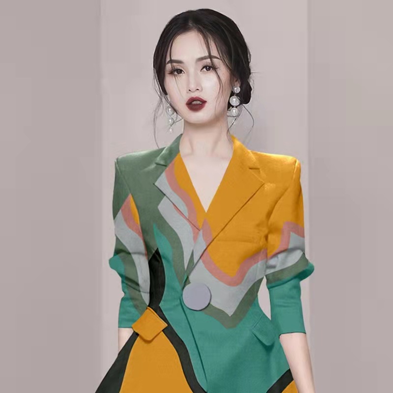 Royal Sister Suit Jacket Women's Highend Professional Spring Color Top Yellow - Shop at LoveMi