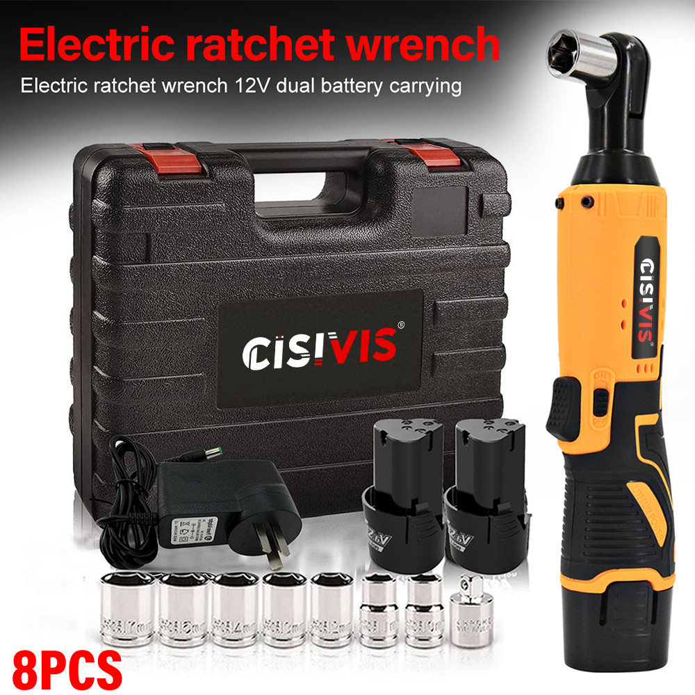 Elektrischer Akku-Rechts-Ratschenschlssel 3 8'' 90 Mit 580 Nm Drehmoment, Inklusive 2 Akkus