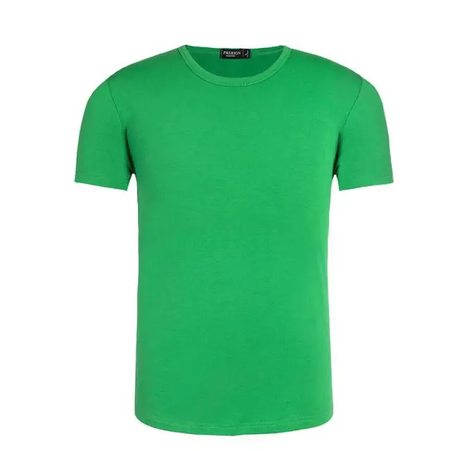 Modal Heat Transfer Hand Painted Crew Neck T Shirt Grass Green - Shop at LoveMi