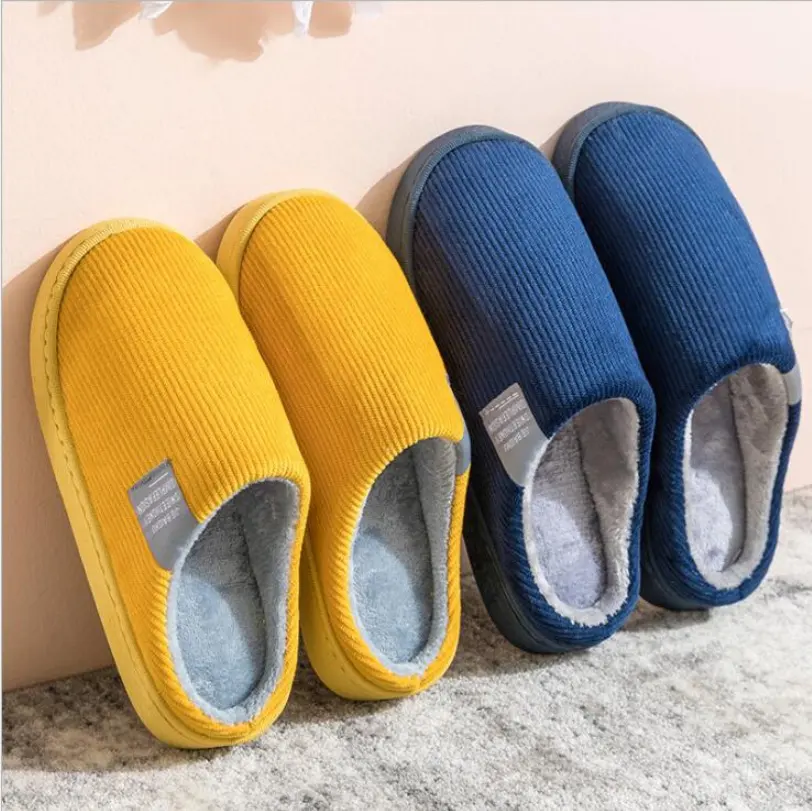 Indoor Corduroy Shoes Warm Plush Home Slipper Anti Slip