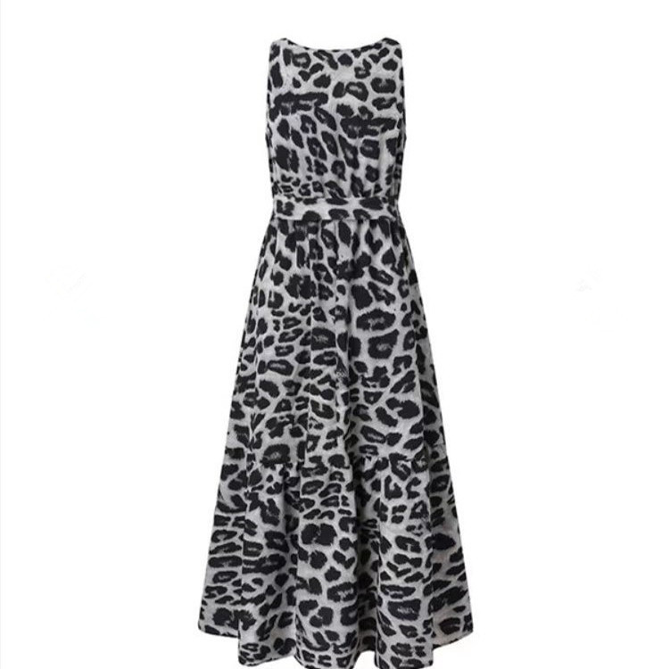 Sleeveless Belt Irregular Cake Maxi Dress