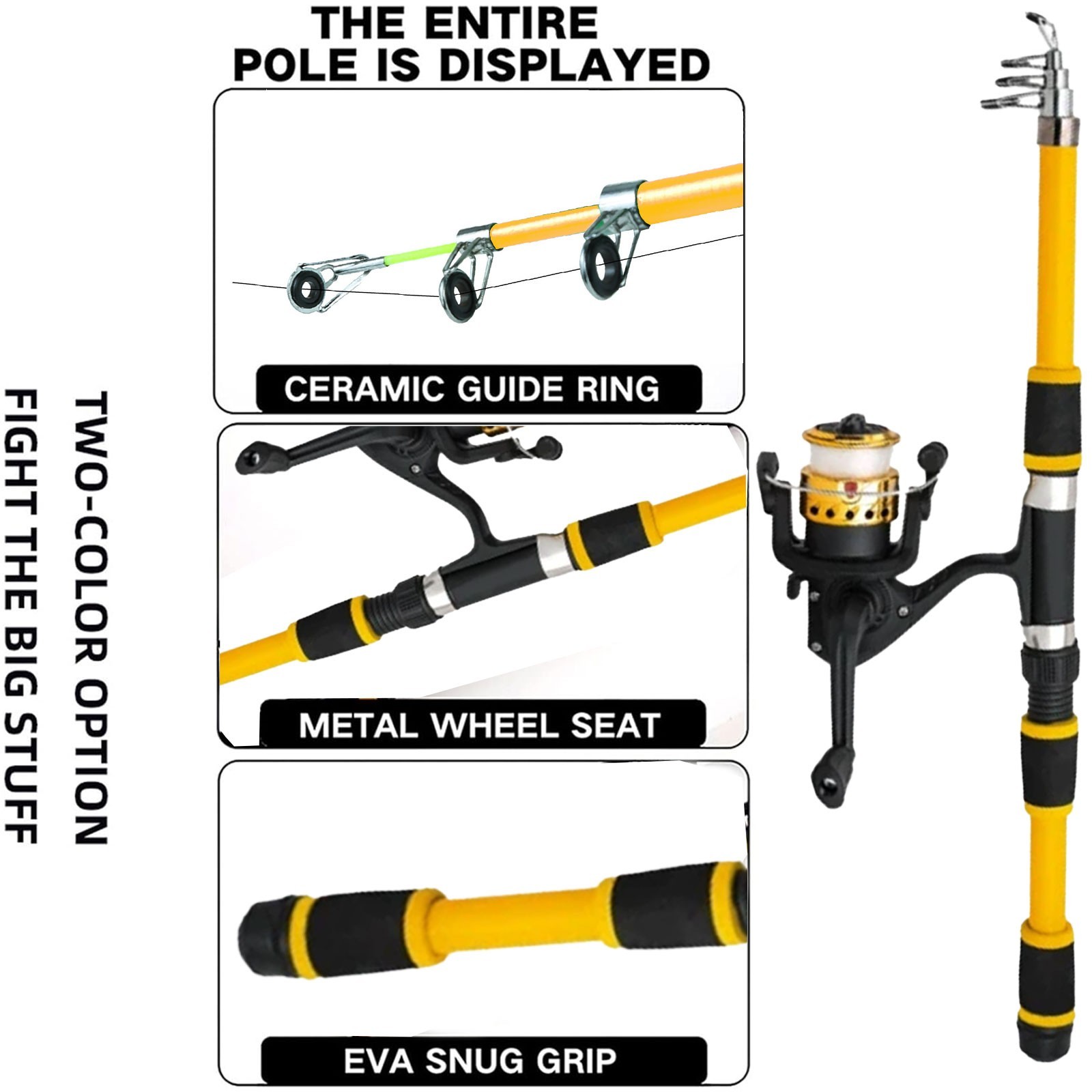 Telescopic Fishing Rod Reel Combo 2.1m Beginner Tackle Kit With Hooks Lures Bag — image 7