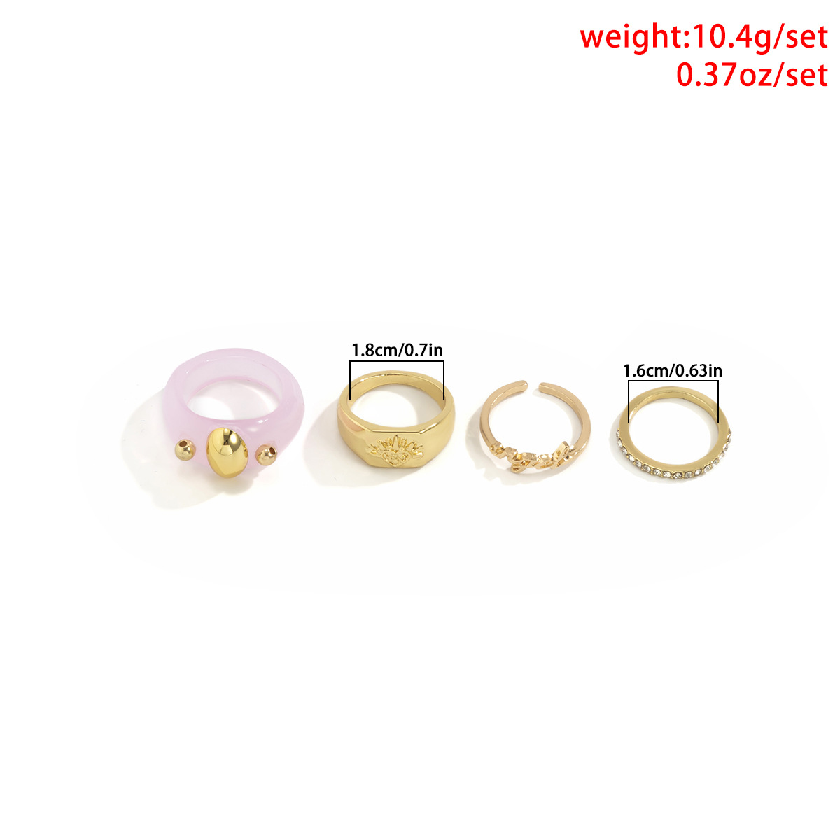 Baroque Vintage Geometric Letters Micro-set Rhinestone  Ring