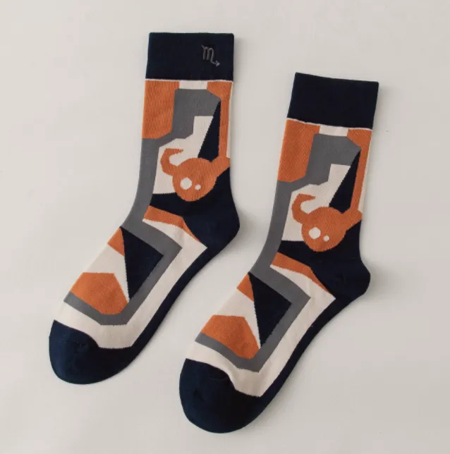 12Constellations Embroidered Socks Autumn And Winter Sk800415 - Shop at LoveMi