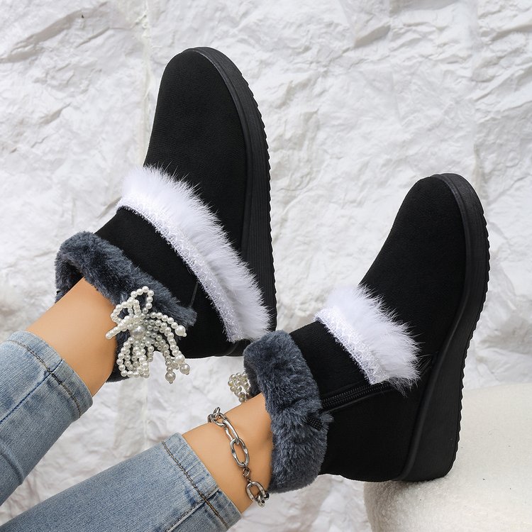 Faux Suede Snow Boots