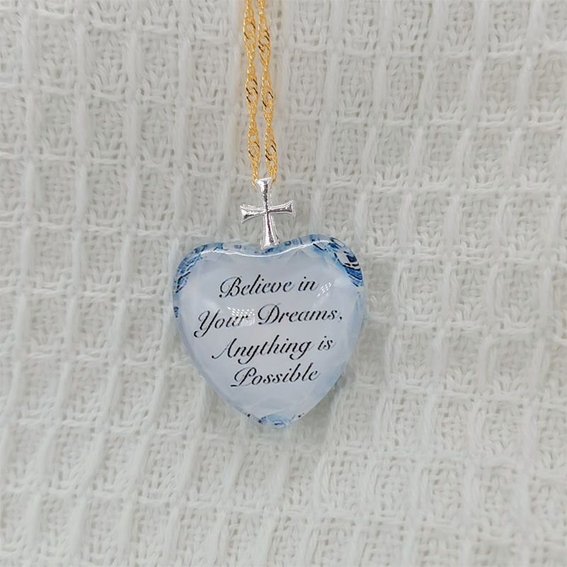 Crystal Jesus Heart Fashion Pendant