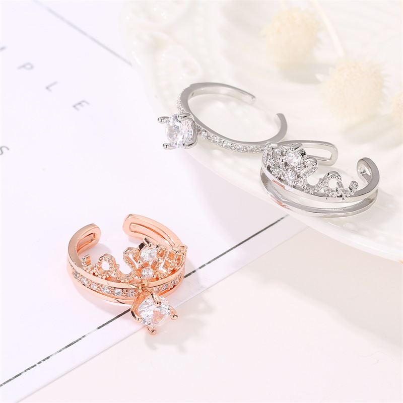 Adjustable Ring Temperament Zircon Goddess  Set Ring