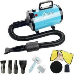 Professional-Grade Pet Grooming Blow Dryer With Adjustable Speed & Temperature, 4 Nozzles For Dogs&Cats, Quiet-Operation Heavy Duty Hair Dryer - Co... - View 1