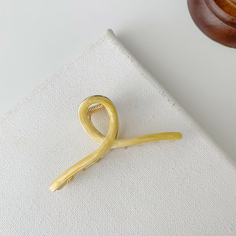 Korean Elegant Ponytail Metal Grip Clip Yellow - Shop at LoveMi