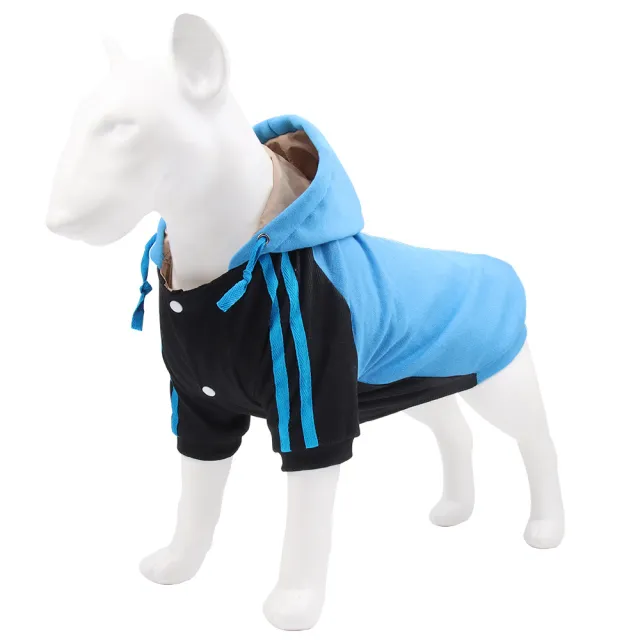 Autumn And Winter Dog Hooded Sweater Stripes Blue - Shop at LoveMi