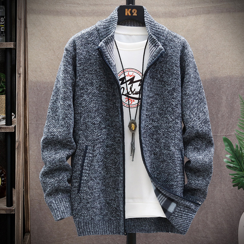 Title 4, Stand-up collar cardigan sweater men