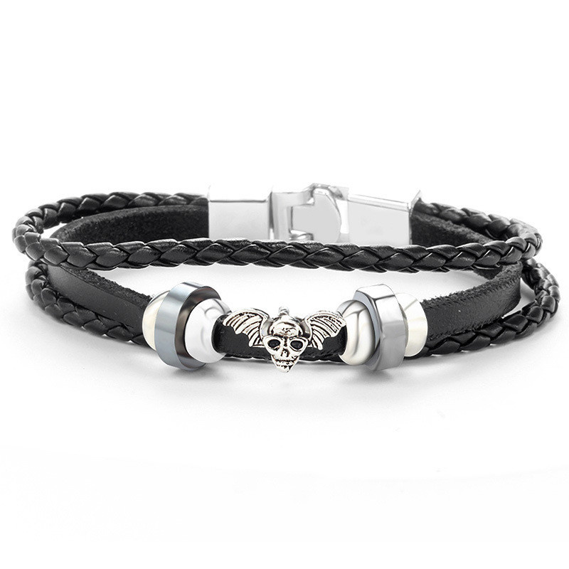 Men's Fashion Braided Alloy Leather Bracelet