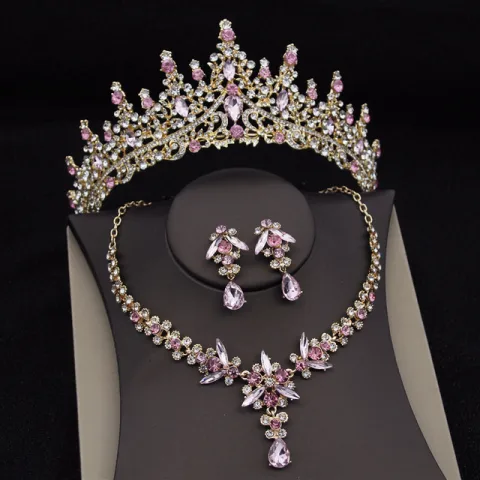 Royal Queen Bridal Jewelry Sets for Women Luxury Tiaras