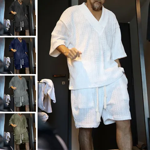 Casual Suit Men's Summer Loose Short Sleeve Tops