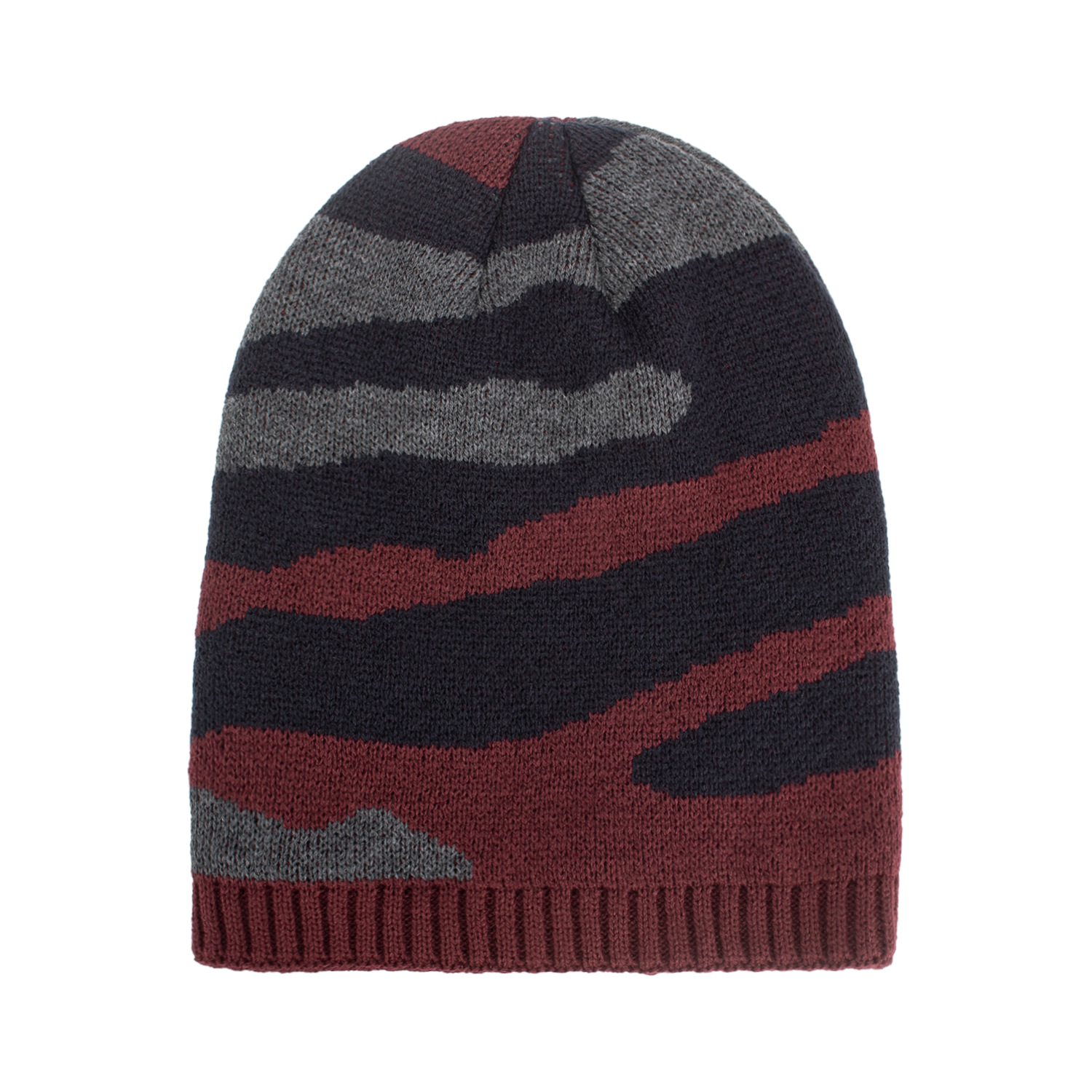 New Tricolor Striped Long Pullover Knit Beanie — foto 2