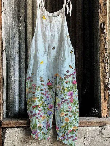 Sweet Little Print Retro Wide leg Women's Jumpsuit 5 Style Xl - Shop at LoveMi