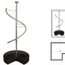 Hanger Rattan Basket Gold Larg