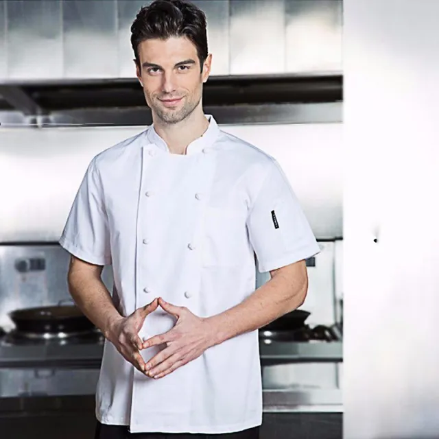 White Chef's Dress With Double Arrangement Buttons White - Shop at LoveMi