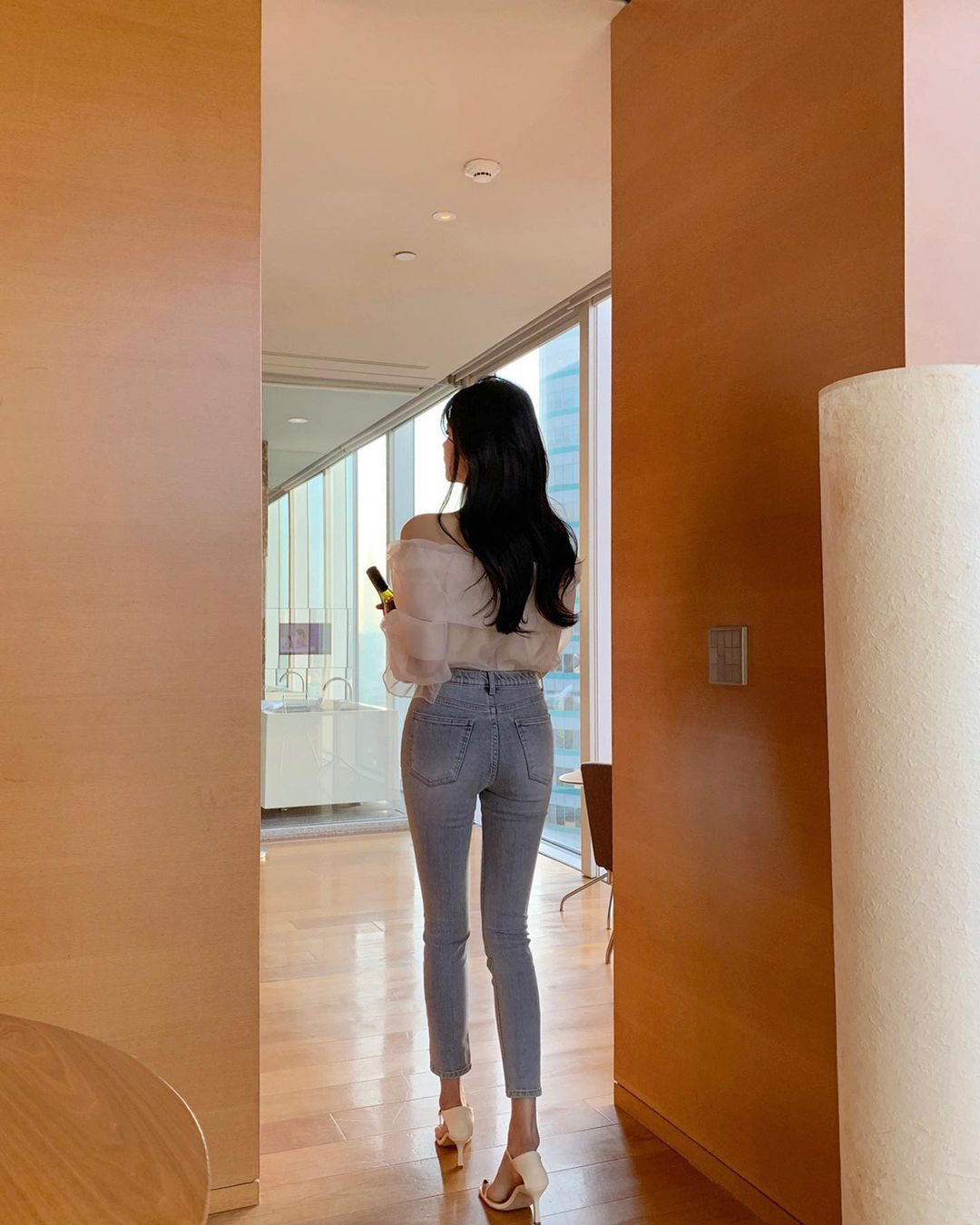 Women's One-shoulder Super Fairy Design Transparent Mesh Top