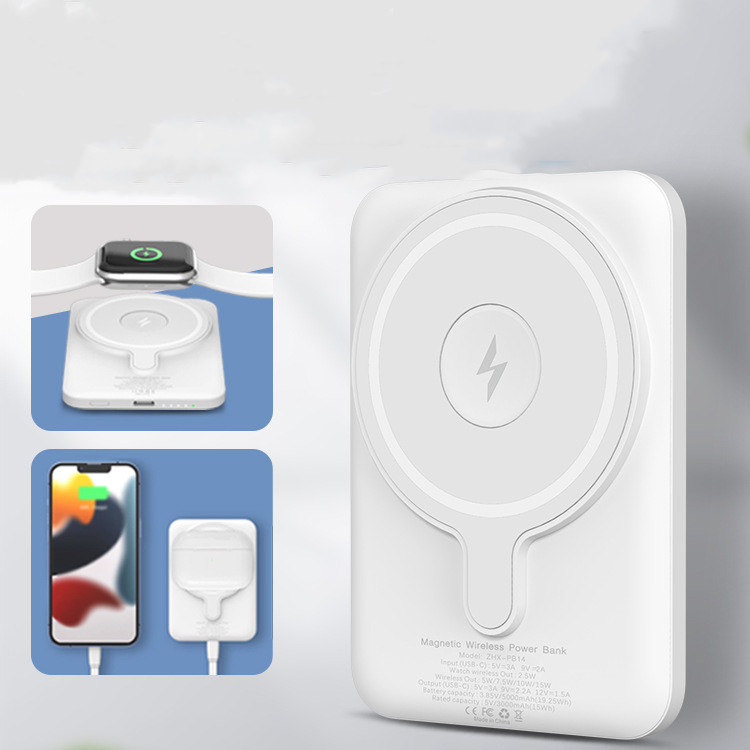 Magnetic Wireless Thin Large Capacity Convenient Mobile Power Supply