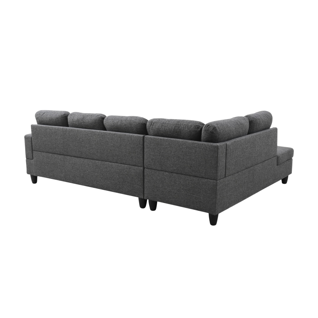 Pickup Only--Black Grey Linen 3-Piece Couch Living Room Sofa Set