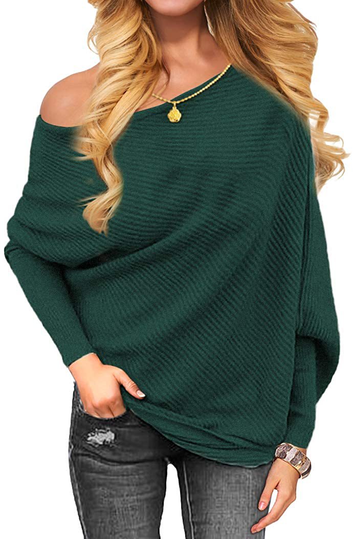 Title 5, Damen Winter Pullover mit sexy One-Line-Ausschn...