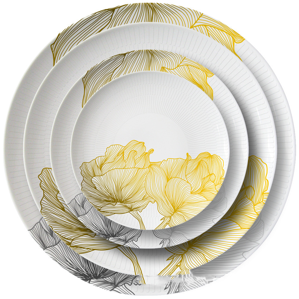 Title 1, Creative Relief Bloom Household Cold Dish Plate...