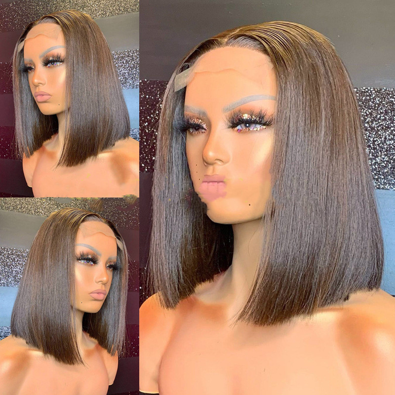 Wig Female Short Hair European And American Bobo Bobo Head Mid-shoulder Short Straight Hair Headgear — foto 2