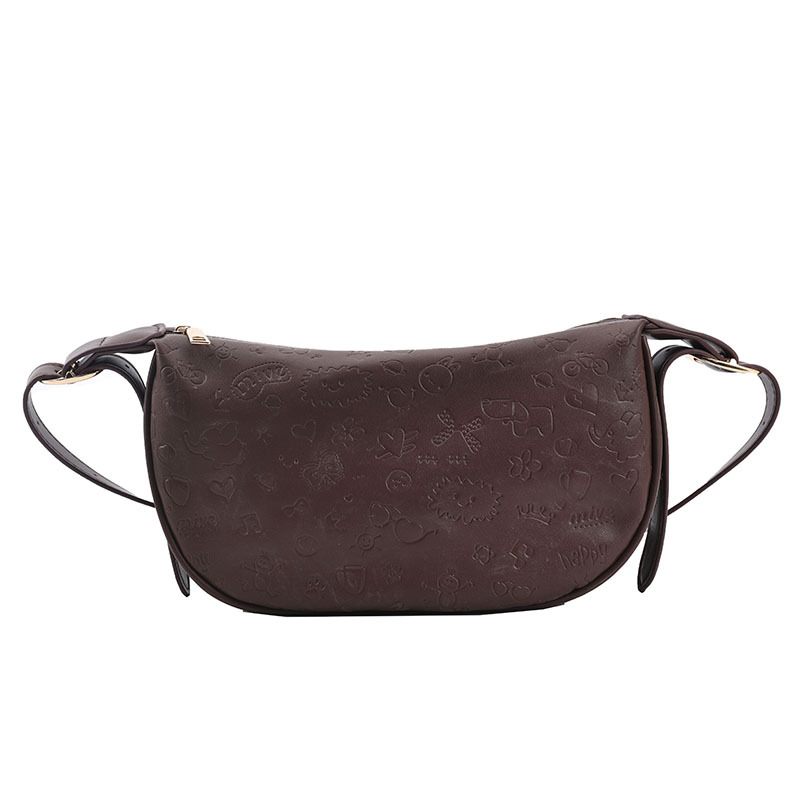 Ladies Fashion Ins Style Trendy One shoulder Messenger Bag Coffee - Shop at LoveMi