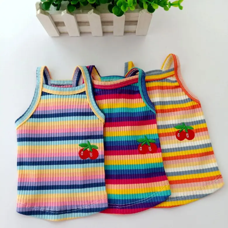 Color Striped Cherry Vest