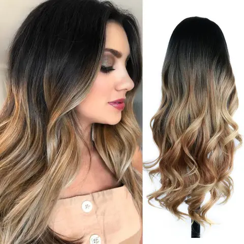 Fashion Mid-length Curly Hair Dyed Wig