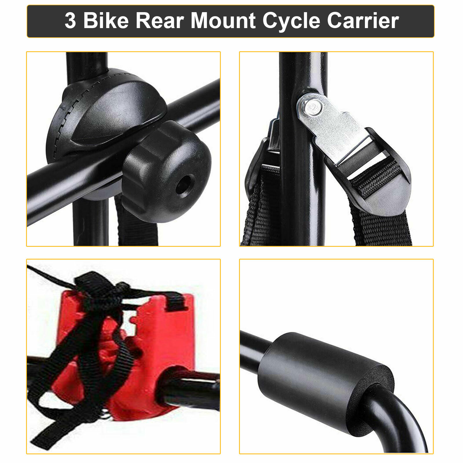 3 Bicycle Carrier Car Rack Bike Cycle Universal Rear Boot Mount — image 2
