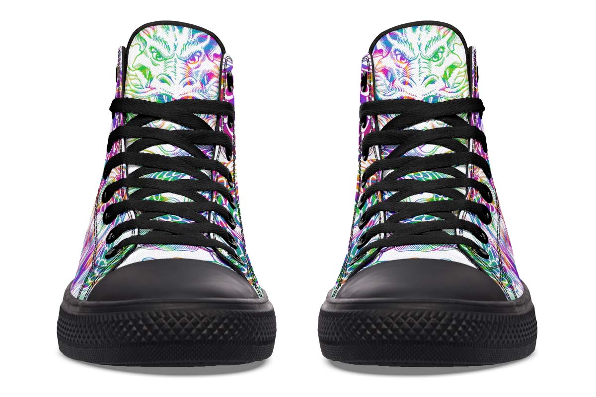 Printed Couple High Top Canvas Shoes