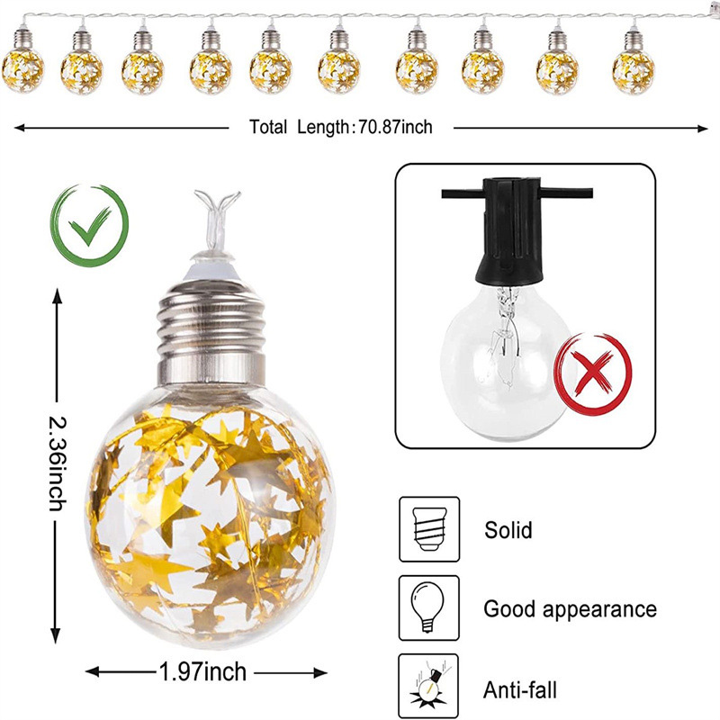 Snowflake Globe String Lights — 6.5 ft