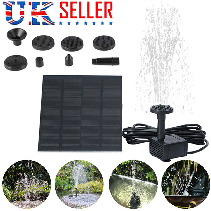 Solar Panel Powered Water Feature Garden Pool Pond Fish Aquarium Fountain — image 7