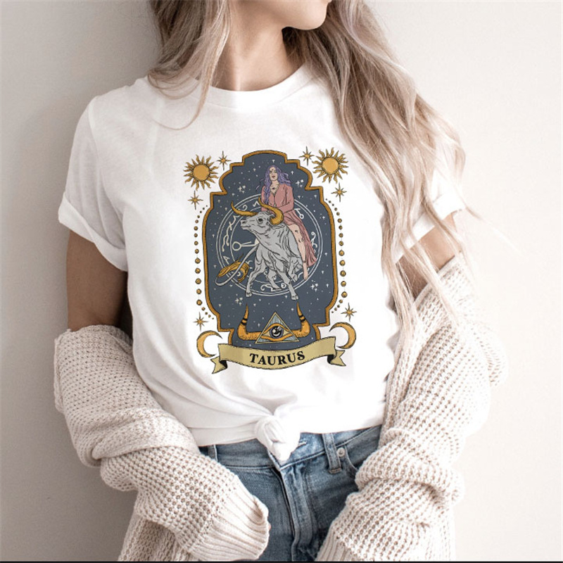 Fashion Moon Retro Gothic Print T shirt Women White17 - Shop at LoveMi